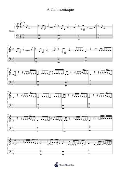À l'ammoniaque Sheet Music by PNL-Arr.Saster Hawreed