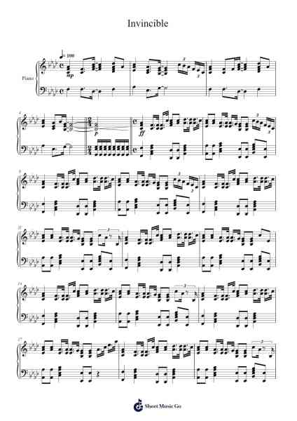 Invincible Sheet Music by Deaf Kev-Arr.Hason