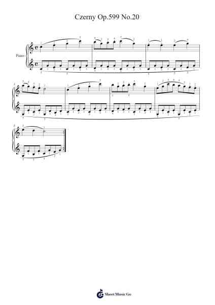 Czerny Op.599 No.20 Sheet Music by Danah-Arr.Jorriel Toursnoah