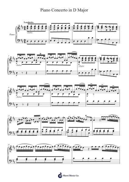 Piano Concerto in D Major, BWV 972 Sheet Music by Antonio Vivaldi-Arr.Grihicks Mulou
