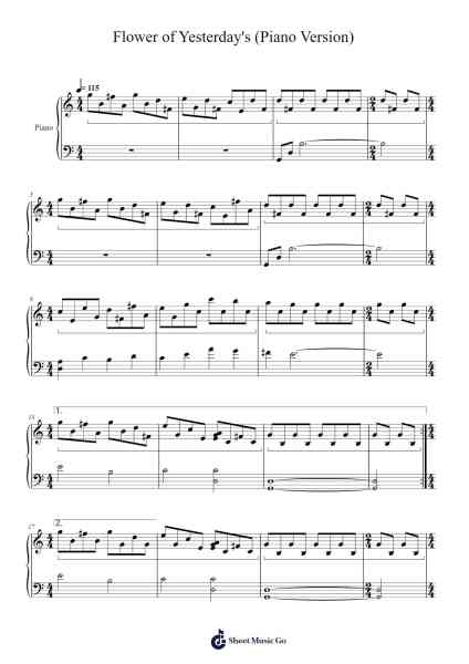 Napple Tale - Flower of Yesterday's (Piano Version) Sheet Music by Yoko Kanno-Arr.Laupound