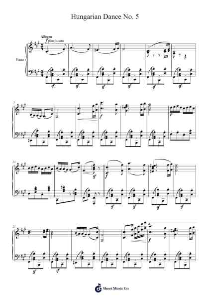 Hungarian Dance No. 5 Sheet Music by Johannes Brahms-Arr.Beague Kinglor