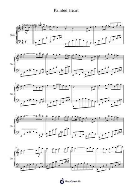 Painted Heart Sheet Music by Jane Zhang-Arr.Hillian