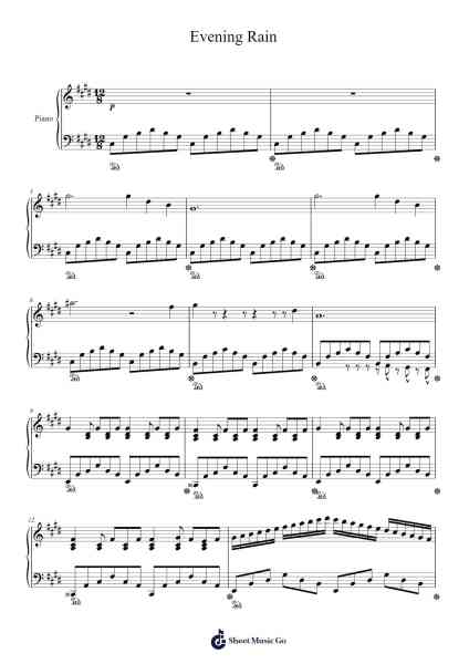 Evening Rain Sheet Music by raspberry1495-Arr.Copraine
