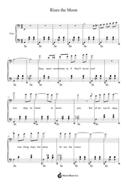 Rises the Moon Sheet Music by Liana Flores-Arr.Calbrown Yertate