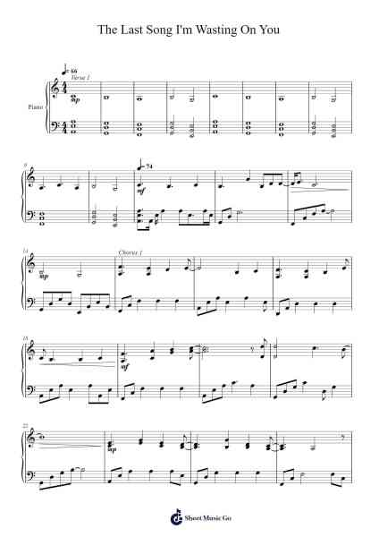 The Last Song I'm Wasting On You Sheet Music by Evanescence-Arr.Anolds