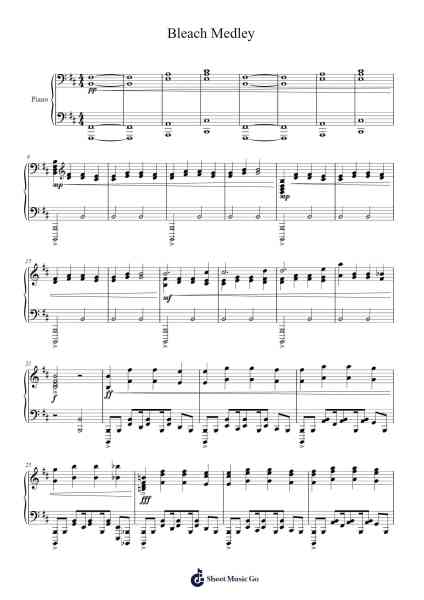 Bleach Medley Sheet Music by undefined-Arr.Zarol Hayleste
