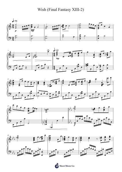 Wish (Final Fantasy XIII-2) Sheet Music by Masashi Hamauzu-Arr.Payyule