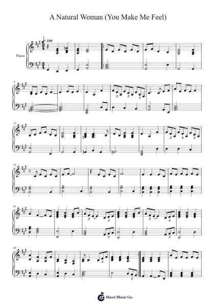 A Natural Woman (You Make Me Feel) Sheet Music by Carole King-Arr.Sysham