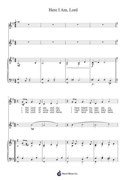 Here I Am, Lord Sheet Music by Daniel L. Schutte-Arr.Hornjudd