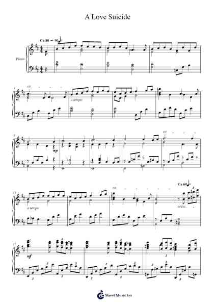 A Love Suicide - Piano Etude II Sheet Music by Yutaka Minobe-Arr.Annnat Keclair