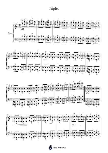 Triplet Sheet Music by J. Y. Kim-Arr.Yersing