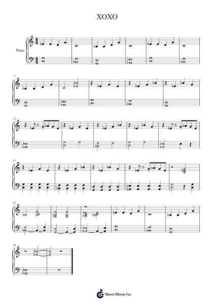 XOXO Sheet Music by Casper-Arr.Rexlin Clachad