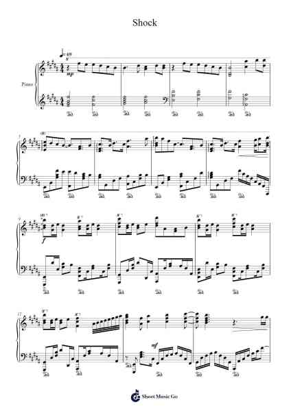 Shock Sheet Music by Yuko Ando-Arr.Dukim