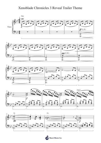 Xenoblade Chronicles 3 Reveal Trailer Theme Sheet Music by Yasunori Mitsuda-Arr.Lizly Hojo