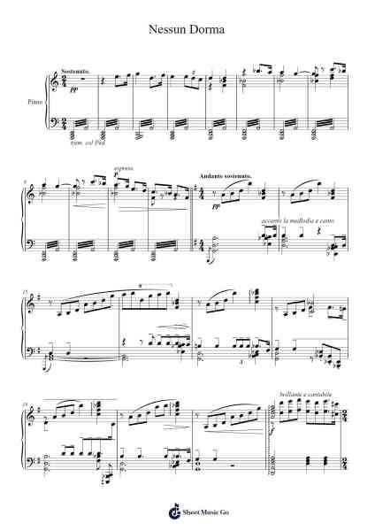 Nessun Dorma from "Turandot" Sheet Music by Giacomo Puccini-Arr.Beardfaithe Kirkbia