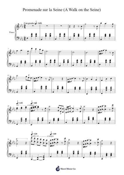 Waltz No. 2 in E-Flat Major, Op. 5 "Promenade sur la Seine (A Walk on the Seine)" Sheet Music by Modest Mussorgsky-Arr.Chrismay Penniah