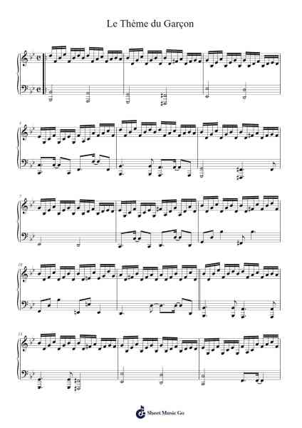 Le Théme du Garçon Sheet Music by Saint Preux-Arr.Eslot