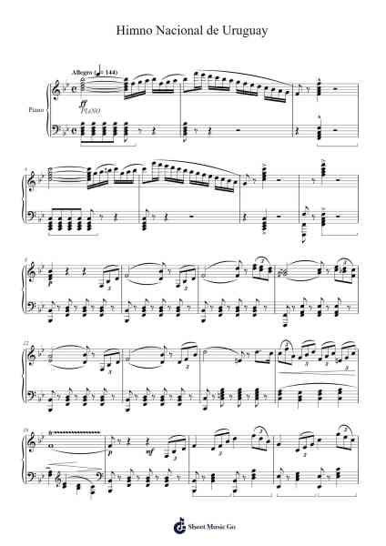 Himno Nacional de Uruguay Sheet Music by Francisco Jose Debali-Arr.Asdict
