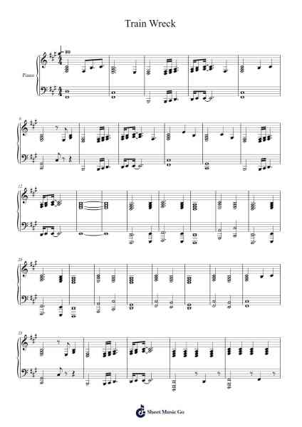 Train Wreck Sheet Music by James Arthur-Arr.Lopeare