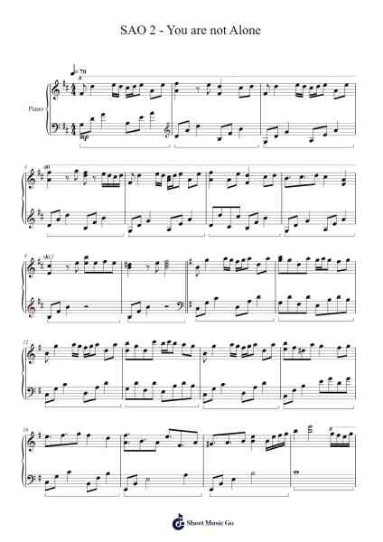SAO 2 - You are not Alone Sheet Music by Sword Art Online-Arr.Ldad Jeanvan