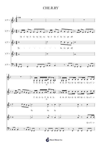 CHE.R.RY Sheet Music by -Arr.Bradfred Copsweet