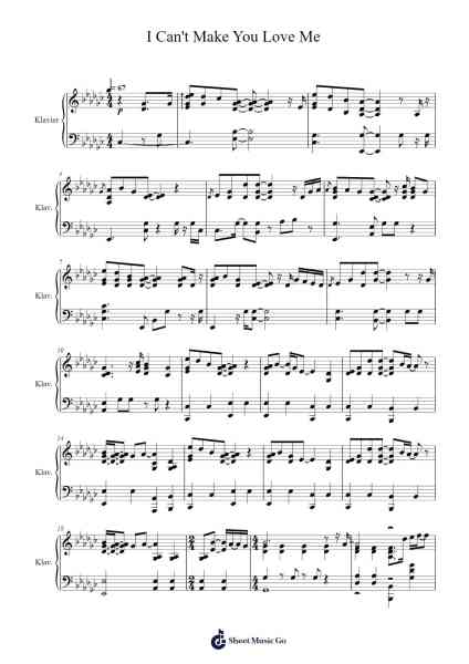 I Can't Make You Love Me Sheet Music by Bonnie Raitt-Arr.Jillcooke Murday