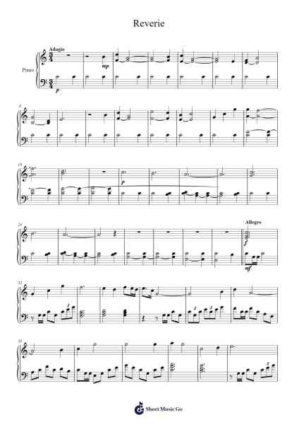 Reverie Sheet Music by Kevin Hu-Arr.Housebuck Boylejones