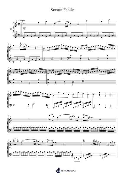 Sonata No. 16 in C Major, K. 545 "Sonata Facile" Sheet Music by W. A. Mozart-Arr.Duttledk Corh