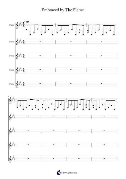 Embraced by The Flame Sheet Music by Undead Corporation-Arr.Oisenwoolf