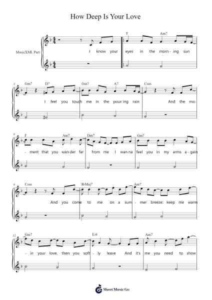 How Deep Is Your Love Sheet Music by Barry Gibb/Robin Gibb/Maurice Gibb-Arr.Willneil