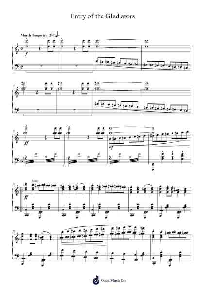 Entry of the Gladiators, Op. 68 Sheet Music by Julius Fučík-Arr.Judmons Bairdchel