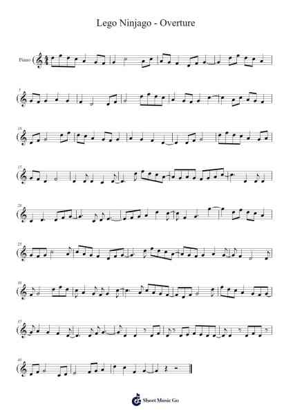 Lego Ninjago - Overture Sheet Music by Misc Cartoons-Arr.Hilltim Moobright