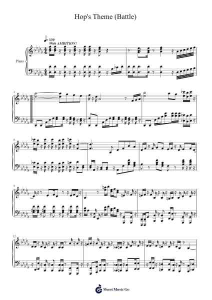 Hop's Theme (Battle) from Pokemon Sword and Shield Sheet Music by Chuck H-Arr.Bartrhys Shelcie