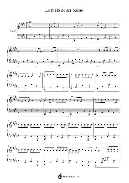 Lo malo de ser bueno Sheet Music by El Cuarteto de Nos-Arr.Deanlay Dulsnow