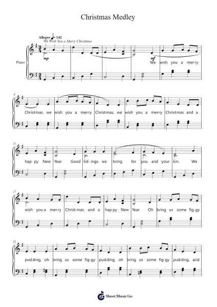 Christmas Medley Sheet Music by Misc Traditional-Arr.Woolfleen Juskirk