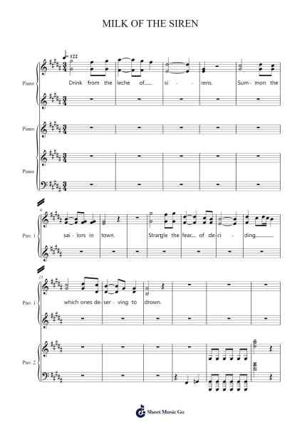 MILK OF THE SIREN Sheet Music by Melanie Martinez-Arr.Croftslop
