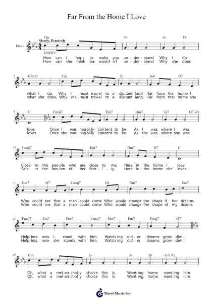 Far From the Home I Love Sheet Music by Sheldon Harnick/Jerry Bock-Arr.Jesret