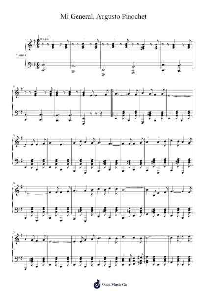 Mi General, Augusto Pinochet Sheet Music by Misc Traditional-Arr.Fastsmith Sainsrel