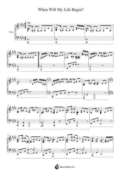 When Will My Life Begin? Sheet Music by Mandy Moore-Arr.Gemten Churhy
