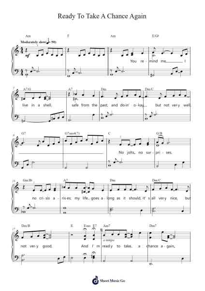 Ready To Take A Chance Again Sheet Music by Barry Manilow-Arr.Dwightlind