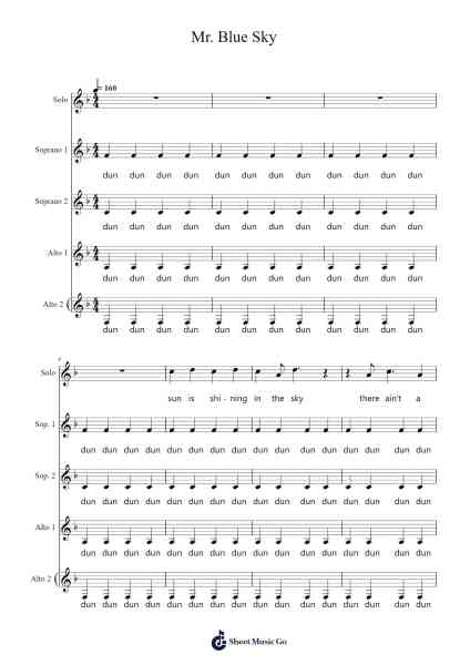 Mr. Blue Sky Sheet Music by Electric Light Orchestra-Arr.Humbryce Vanral