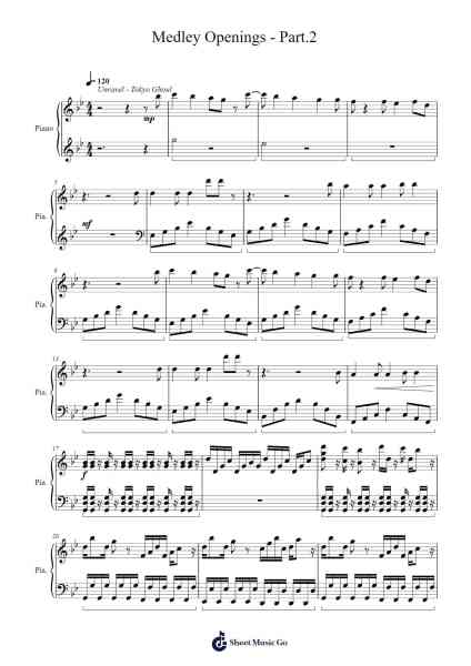 Medley Openings - Part.2 (For piano) Sheet Music by Dialyxx-Arr.Wildmy