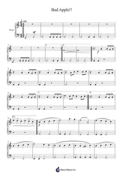 Bad Apple!! Sheet Music by ZUN-Arr.Bowvice Chaboyd