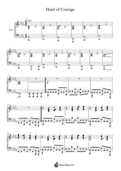 Heart of Courage Sheet Music by Two Steps From Hell-Arr.Warge