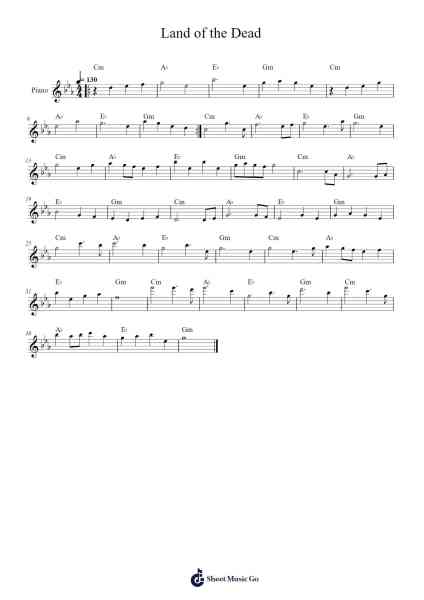 Land of the Dead Sheet Music by Summoning-Arr.Hula