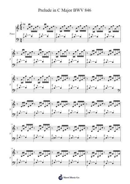 Prelude in C Major, BWV 846 Sheet Music by Johann Sebastian Bach-Arr.Lynsmith Yetburne