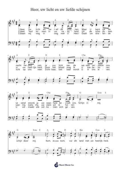 Heer, uw licht en uw liefde schijnen Sheet Music by Graham Kendrick-Arr.Fastjean