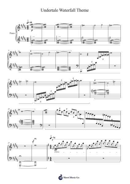 Undertale Waterfall Theme (Piano Solo) Sheet Music by Toby Fox-Arr.Chandys Jehan