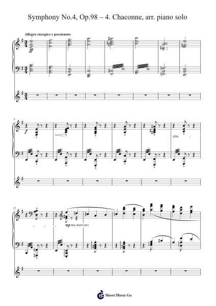 Symphony No. 4 in E Minor, Op. 98: IV. Allegro energico e passionato - Chaconne, arr. piano solo Sheet Music by Johannes Brahms-Arr.Sailshead Verborn